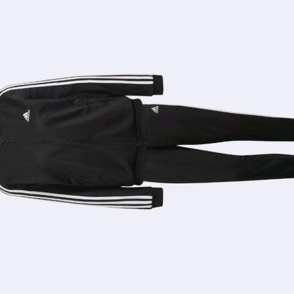 Adidas Black Tracksuit with White Stripes